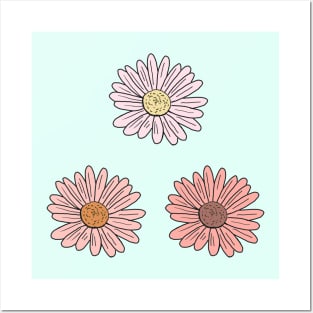 Pastel Pink Daisy Pack Posters and Art